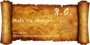 Nyáry Oberon névjegykártya