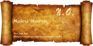 Nyáry Oberon névjegykártya